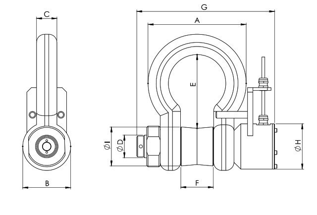 wired load cell shackle dimensions